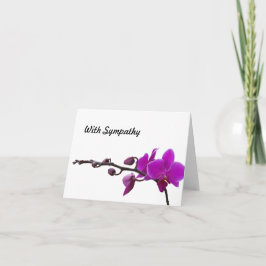 Blühende lila Orchideen leere Beileid-Karte Karte