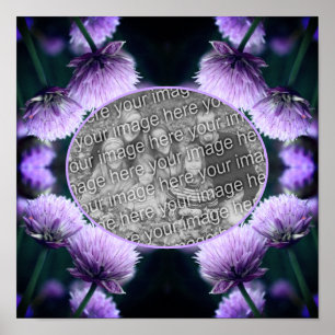 Blühende Lila Scallion Rahmen hinzufügen Ihr eigen Poster