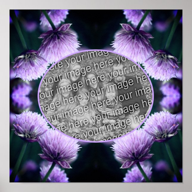 Blühende Lila Scallion Rahmen hinzufügen Ihr eigen Poster (Vorne)