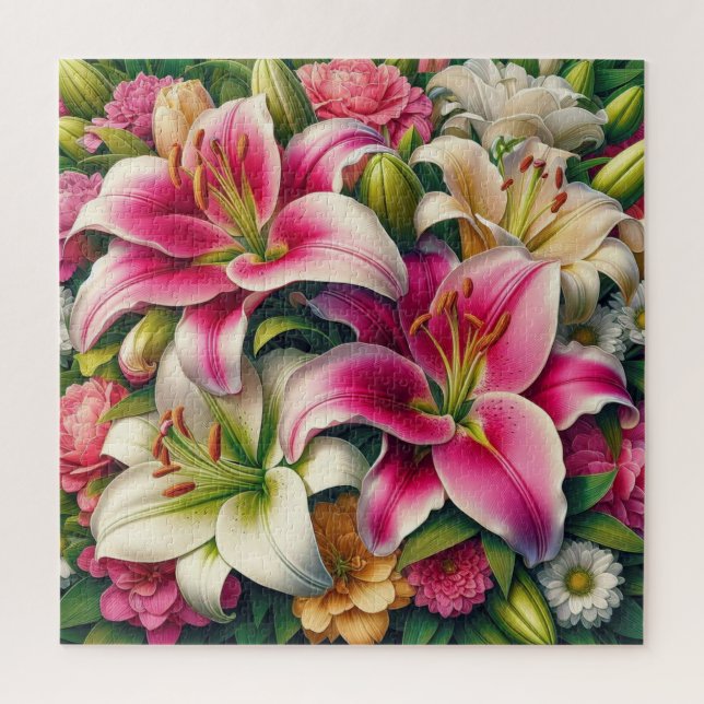 Blühende Lilien Puzzle (Vertikal)