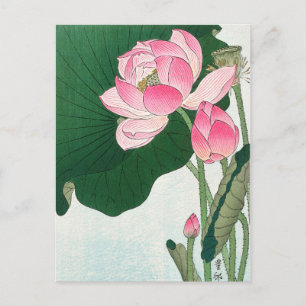 Blühende Lotus-Blume - Ohara Koson - JahrgangKunst Postkarte