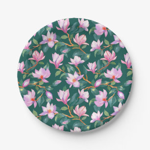 blühende Magnolie Pappteller