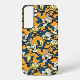 Blühende Magnolie und Meise 3 Samsung Galaxy Hülle