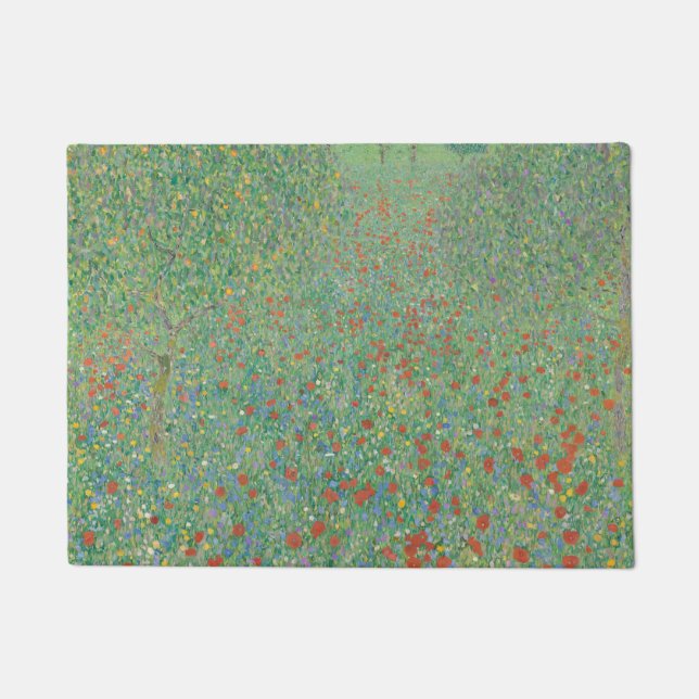 Blühende Mohnblumen - Gustav Klimt Fußmatte (Vorderseite)