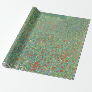 Blühende Mohnblumen - Gustav Klimt Geschenkpapier