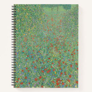 Blühende Mohnblumen - Gustav Klimt Notizbuch