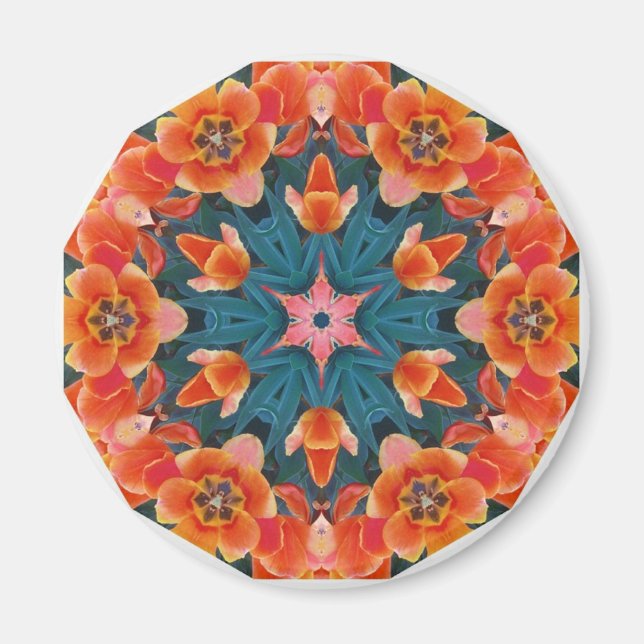 Blühende Mohnblüten Magnet (Vorne)