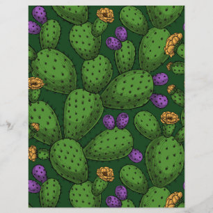 Blühende Opuntia auf dunkelgrün
