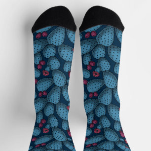 Blühende Opuntie Socken