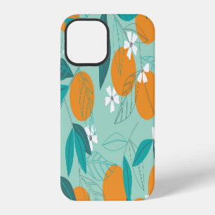 Blühende Orangen, Blätter, Vintage-Kunst. iPhone 12 Hülle