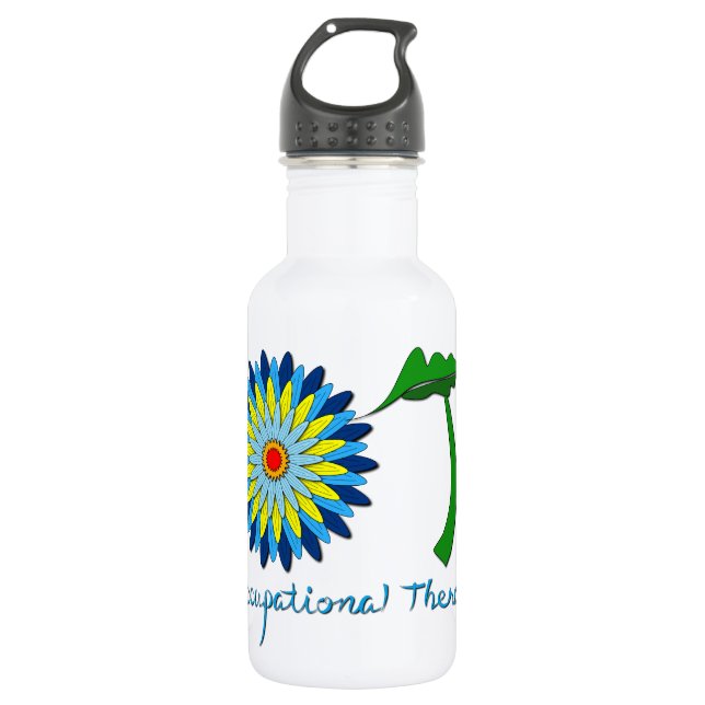Blühende OT Buchstaben Trinkflasche (Vorderseite)