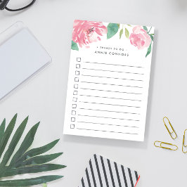 Blühende Peonie | Personalisiert zu erledigende Li Post-it Klebezettel
