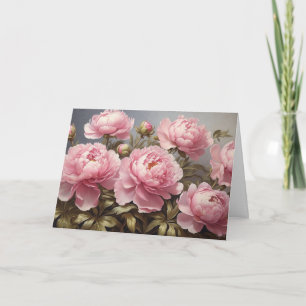 Blühende Peony-Blume Karte