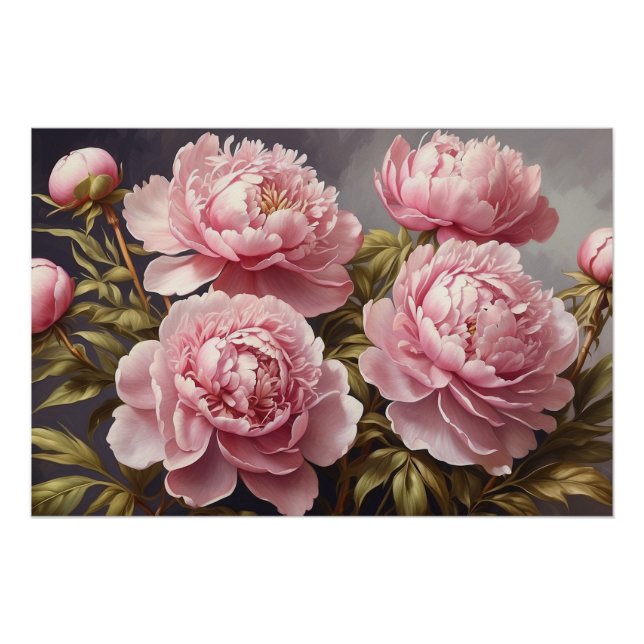 Blühende Peony-Blume Poster (Vorderseite)