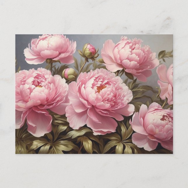 Blühende Peony-Blume Postkarte (Vorderseite)
