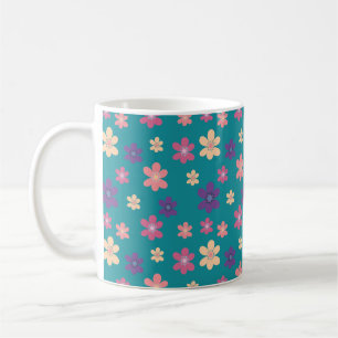 Blühende Petals Muster in hellgrüner Farbe Kaffeetasse
