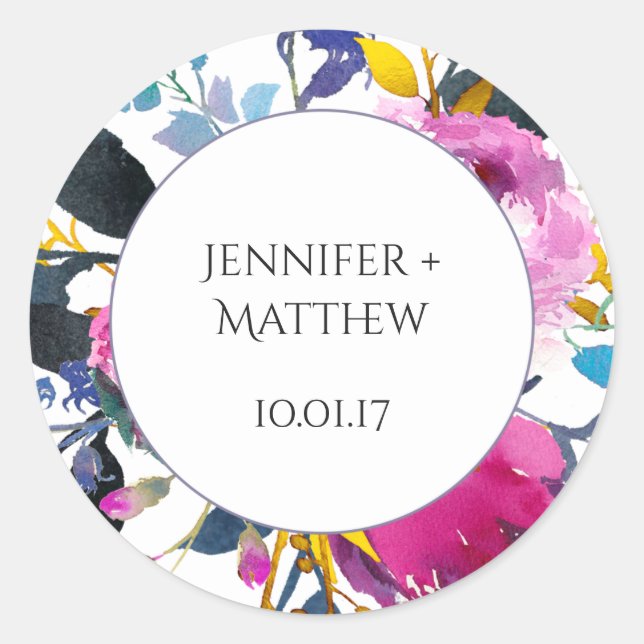 Blühende Petals Wasserfarbe Florals Aufkleber (Vorderseite)