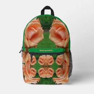 Blühende PfirsichRose Abstrakt Personalisiert Bedruckter Rucksack