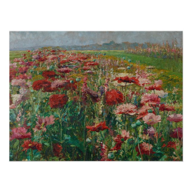 Blühende Poppies - Olga Wisinger-Florian Poster (Vorderseite)