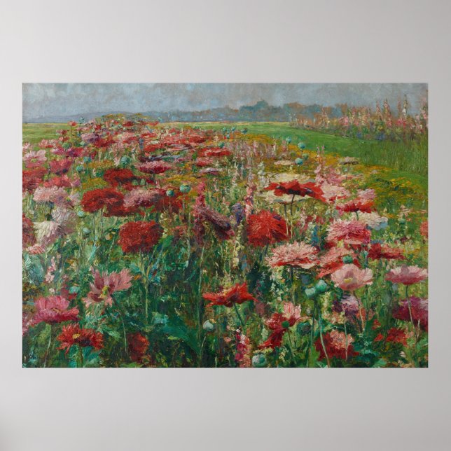 Blühende Poppies - Olga Wisinger-Florian Poster (Vorne)