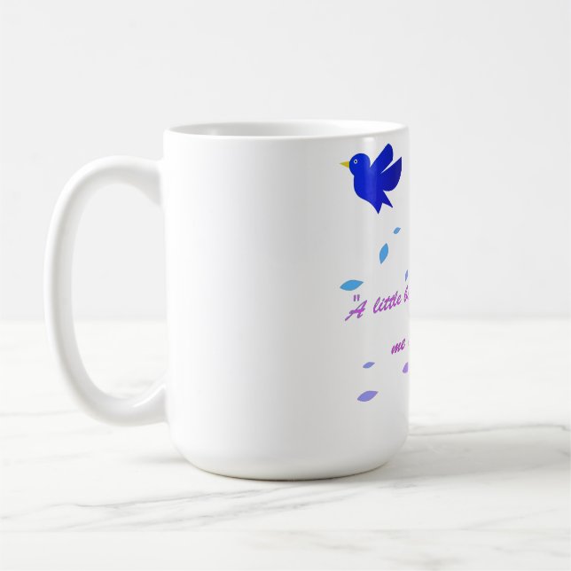 Blühende positive farbenfrohe Blumen-Quote-Tasse Kaffeetasse (Links)