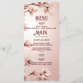 Blühende Romantik: Ein Blumenthema Menükarte