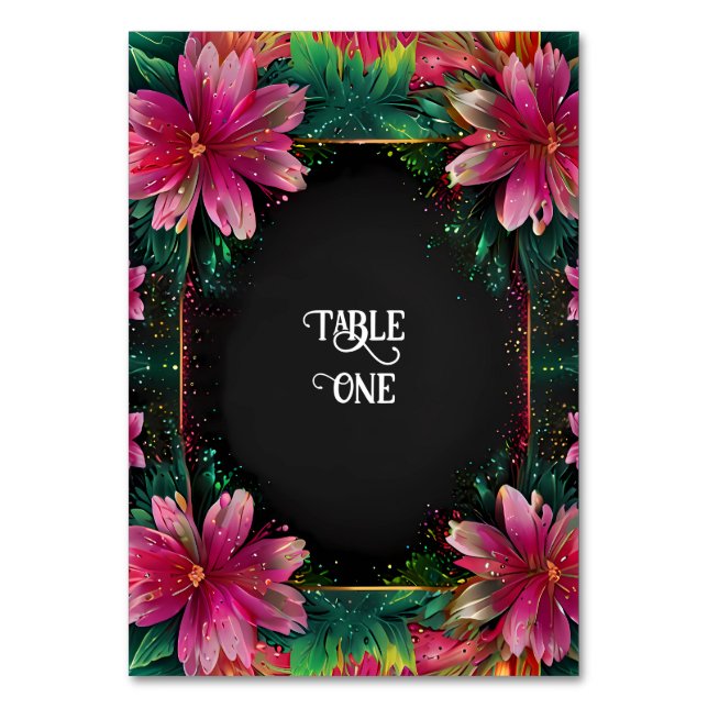 Blühende Romantik: Ein Blumenthema Tischnummer (Rückseite)