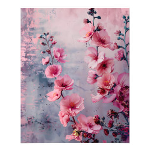 Blühende rosa Blumen Fotodruck