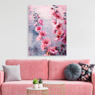 Blühende rosa Blüten Leinwanddruck