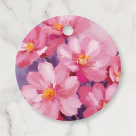 Blühende rosa Blütenblätter | Blumenmalerei Aquare Geschenkanhänger