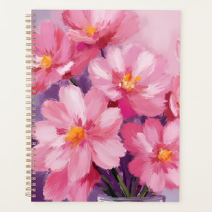 Blühende rosa Blütenblätter   Blumenmalerei Aquare Planer