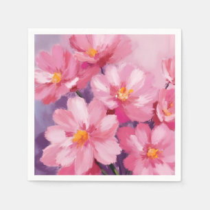 Blühende rosa Blütenblätter Blumenmalerei Aquare Serviette