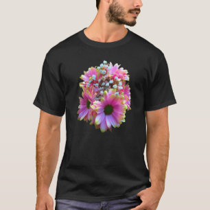 Blühende rosa Blütenblumen blühen Gartenstrauß T-Shirt