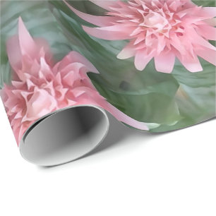 Blühende rosa Bromeliad Geschenk-Verpackung Geschenkpapier