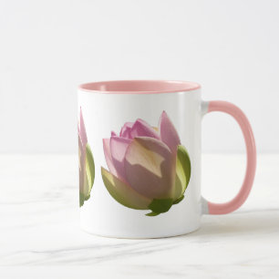 Blühende Rosa Lotus Blume Sommer Tasse