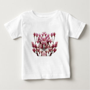 Blühende rosa Magnolias-Frühlingsstimmung in der B Baby T-shirt