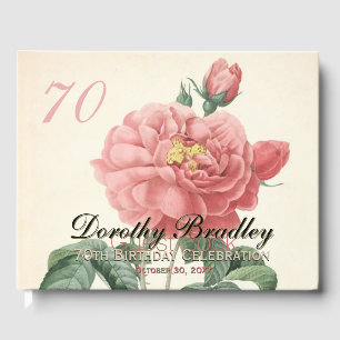 Blühende Rose 70. Geburtstagsfeier Gästebuch