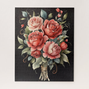 Blühende Rose Aquarelle Puzzle