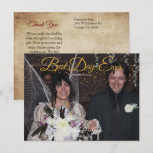 Blühende Rose Foto Vielen Dank Postkarte