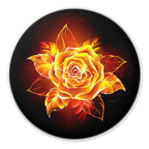 Blühende Rose Keramikknauf