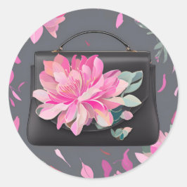 Blühende Rose KI-Kunst Runder Aufkleber