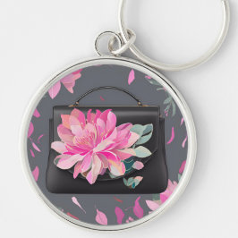 Blühende Rose KI-Kunst Schlüsselanhänger