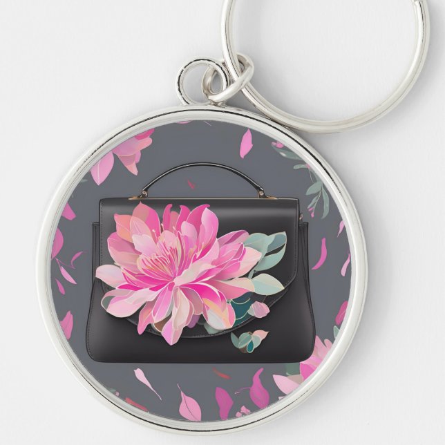 Blühende Rose KI-Kunst Schlüsselanhänger (Vorne)