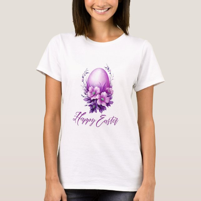 Blühende Rose Ostereier T-Shirt (Vorderseite)