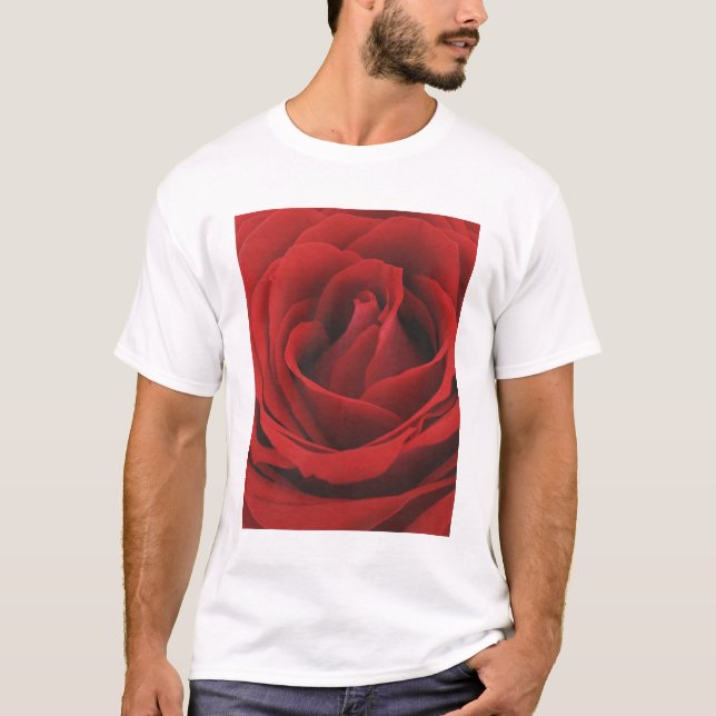 Blühende Rote Rose T-Shirt (Vorderseite)