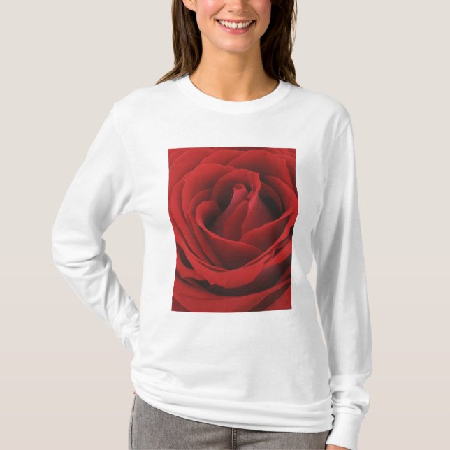 Blühende Rote Rose T-Shirt (Vorderseite)