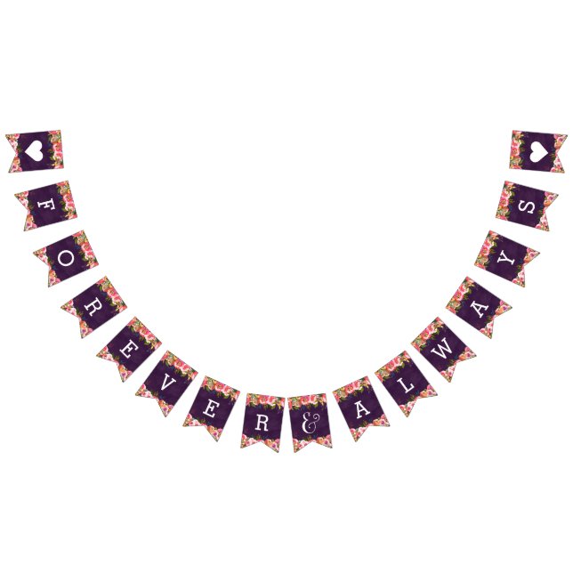 Blühende schick Farbe bearbeitbare Hochzeit für im Wimpelkette (Alle)