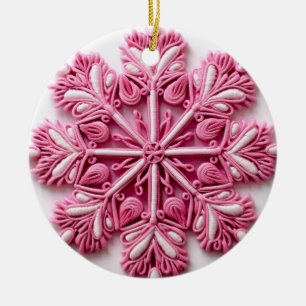 Blühende Schneeflocke Elegante Keramik Ornament