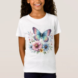 Blühende Schönheit: Blume und Schmetterling-T - Sh T-Shirt