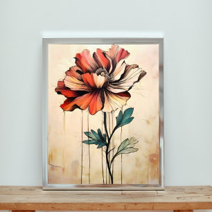 Blühende Schönheit: Eine rot-weiße Blume Fotodruck